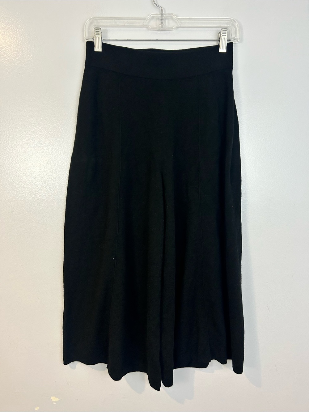 COS 100% Wool Black Cropped Culotte High Waisted Pants Size Small